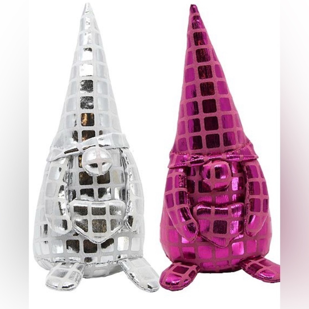 Pink and Silver disco ball Gnome Decor Set